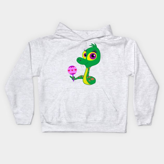 Baby Rattler Kids Hoodie by wolfmanjaq